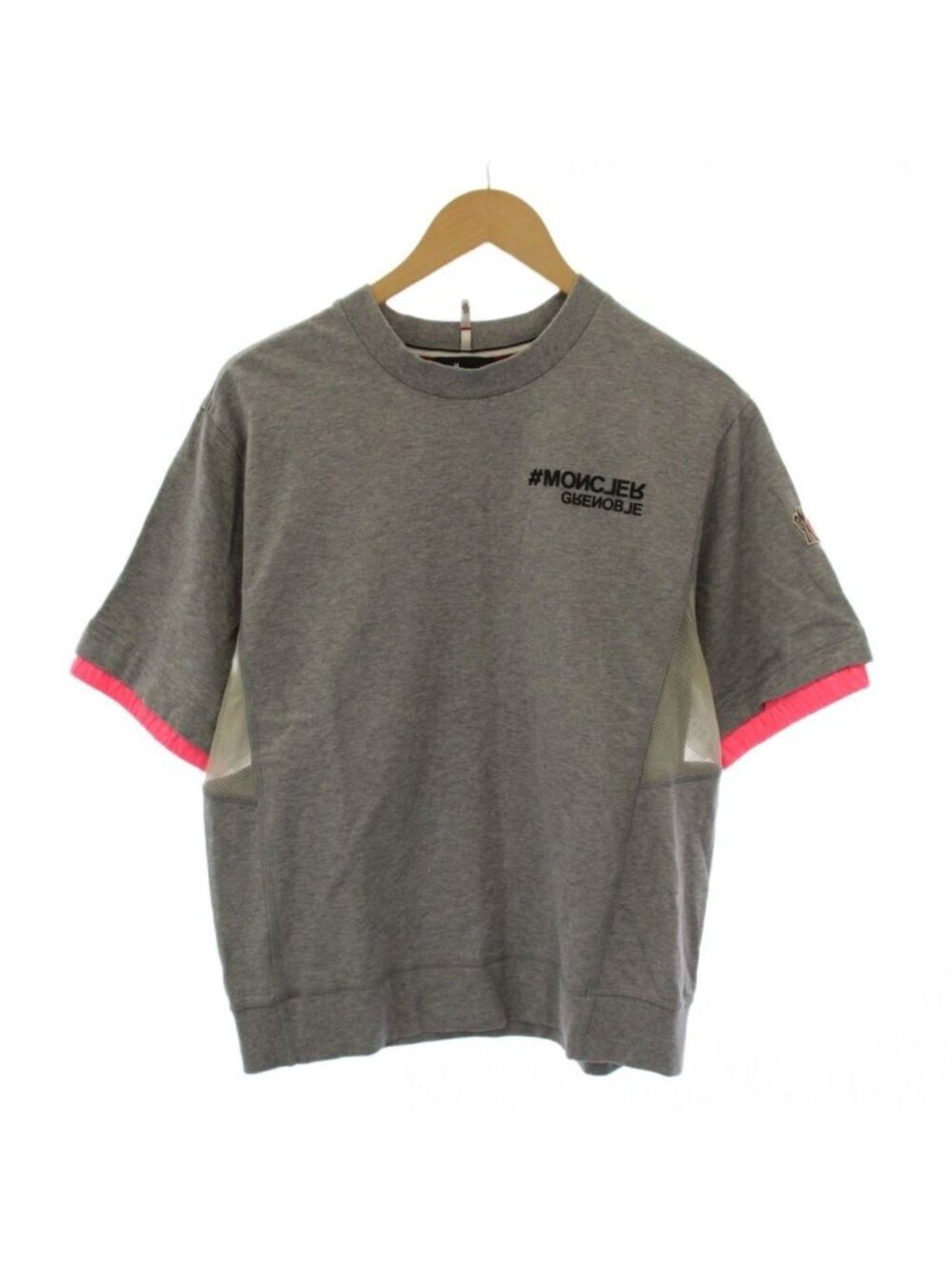 Moncler Grenoble T-Shirt Short Sleeve Gray Pink